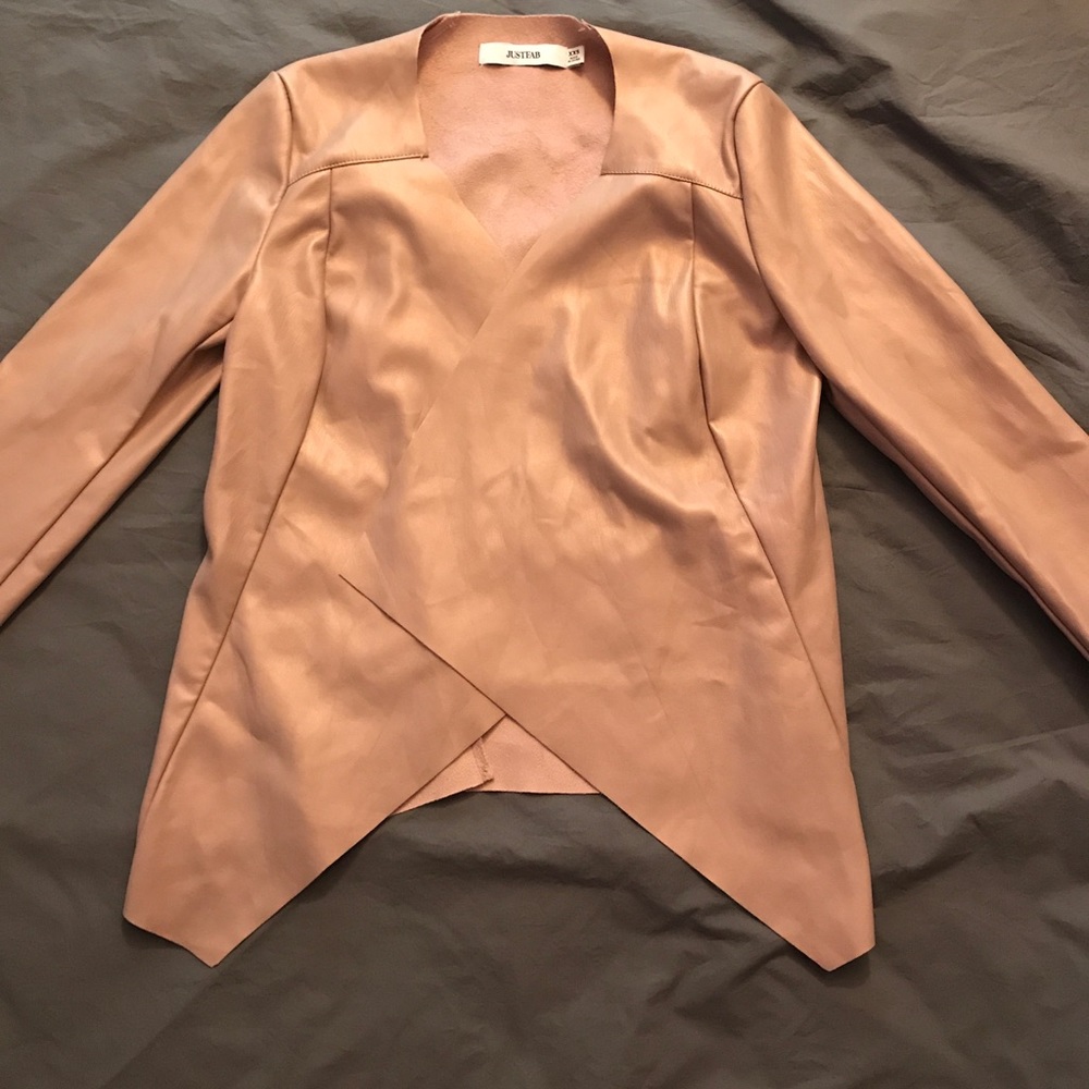 JustFab Pink/Gold Holographic Jacket